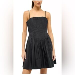 chinese dress ladies STAUD AMELIE LINEN DRESS DARK OAK main image 0